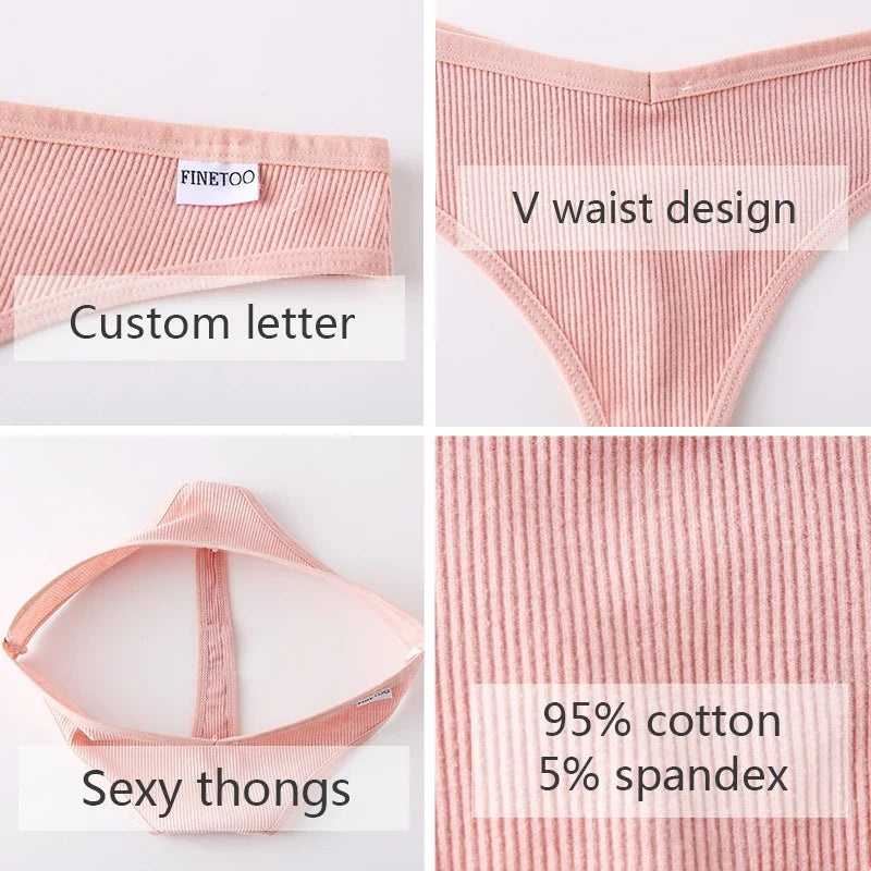 3Pcs/Set Cotton Thongs Sexy Brazilian Lingerie