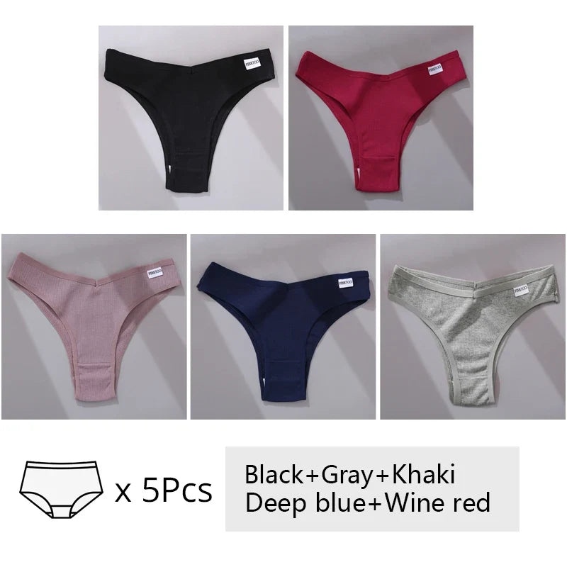 5Pcs/Set Women Cotton Brazilian Panties