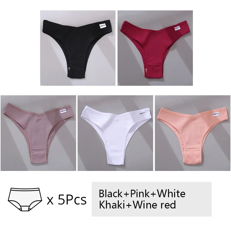 5Pcs/Set Women Cotton Brazilian Panties