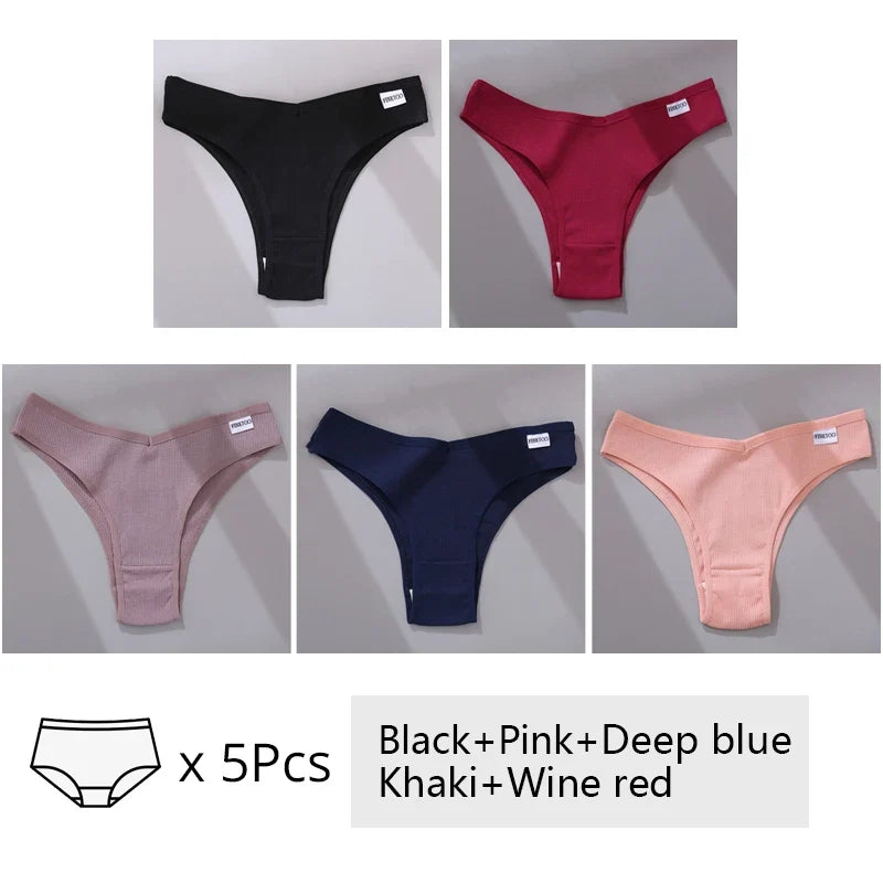 5Pcs/Set Women Cotton Brazilian Panties