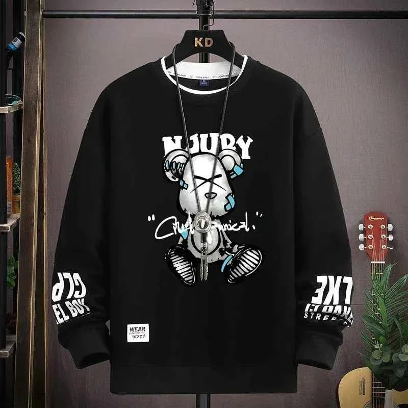 Sweatshirt Cool Bear Print Long Sleeve