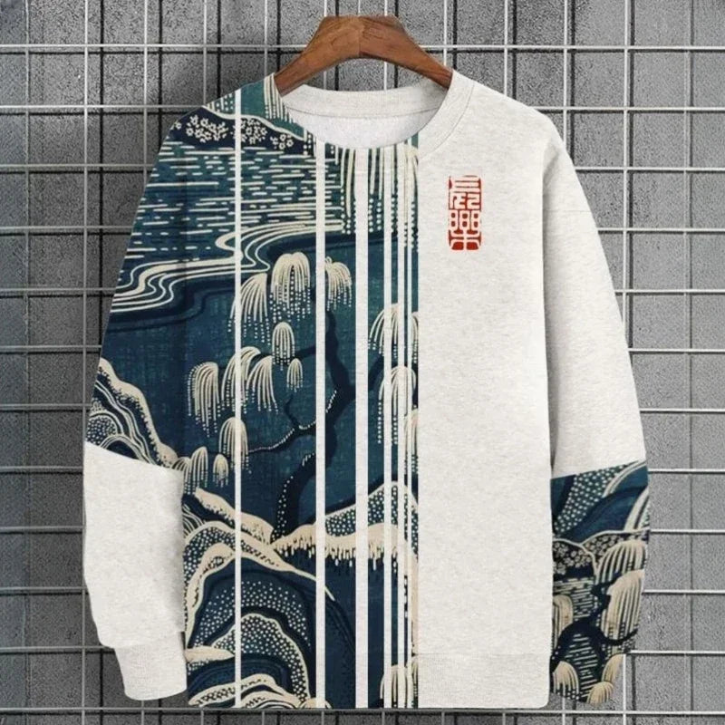 Ukiyoe Men's Sweatshirt Oversized Hoodie Long Sleeve