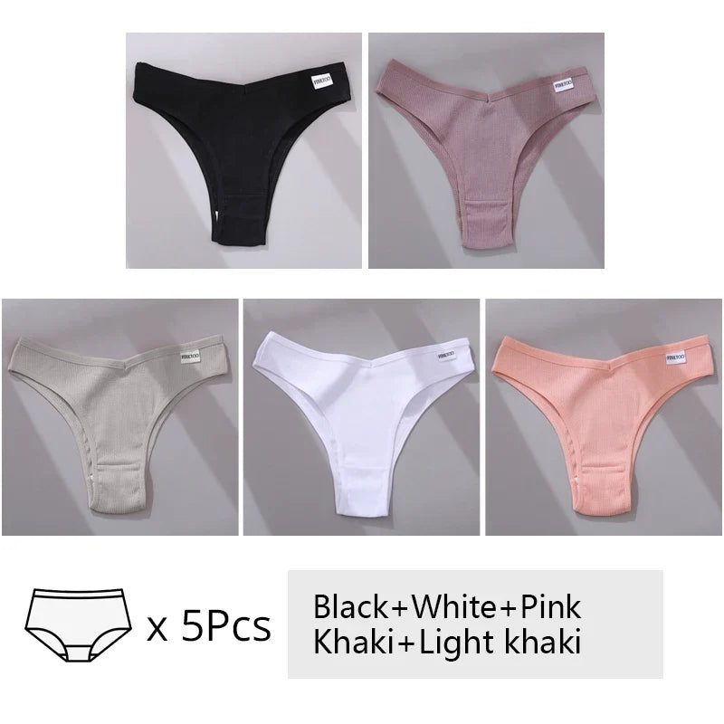 5Pcs/Set Women Cotton Brazilian Panties
