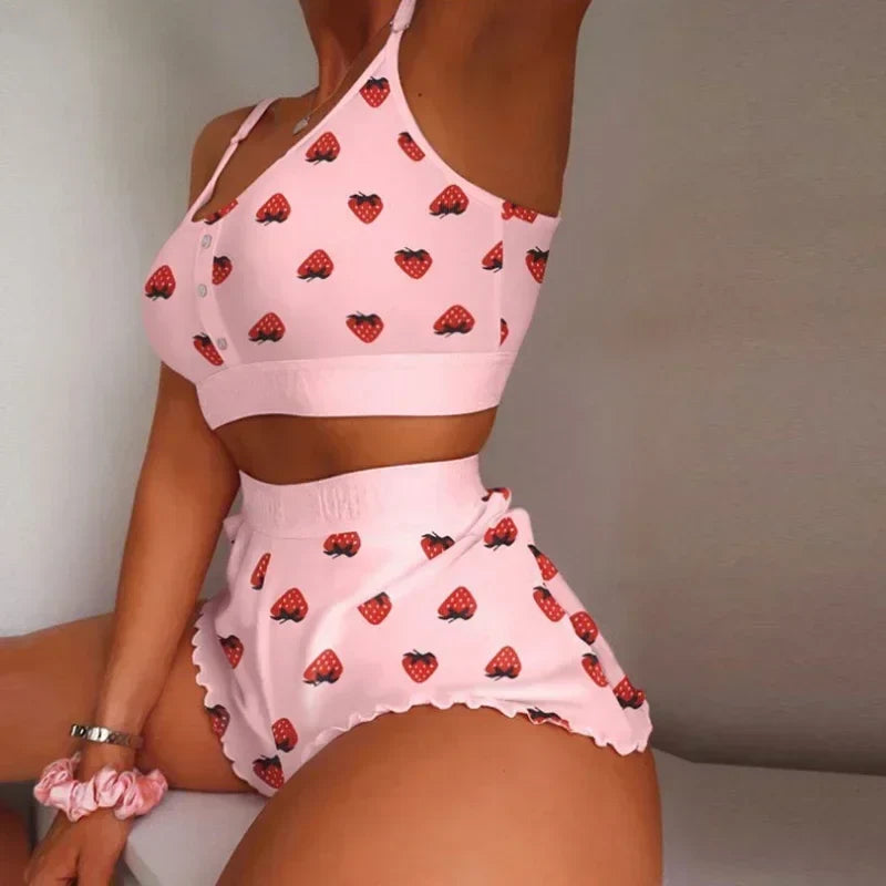 2-Piece Pajama Set Sleepwear Sexy Lingerie