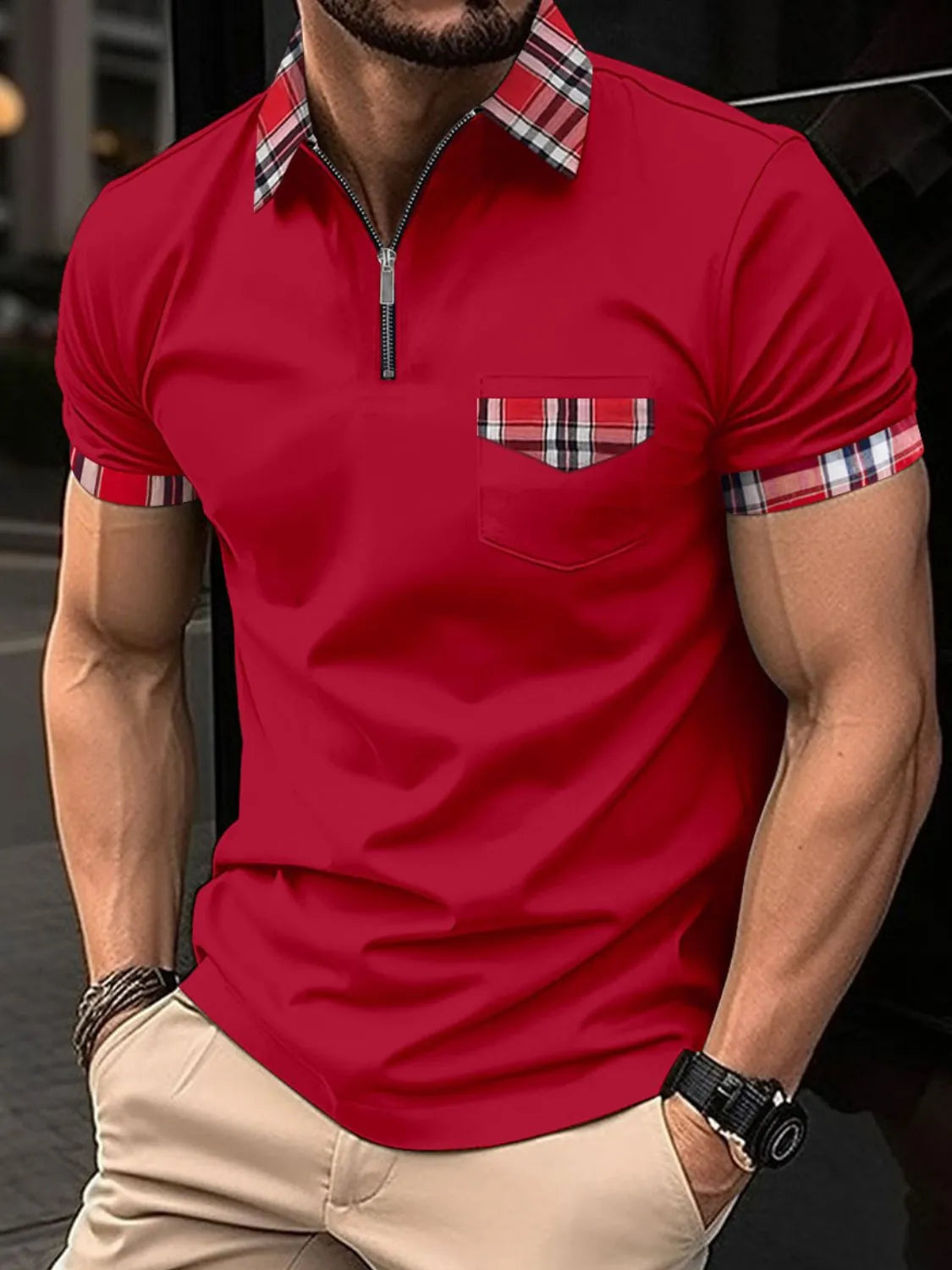 Zip Collar Polo Short Sleeve
