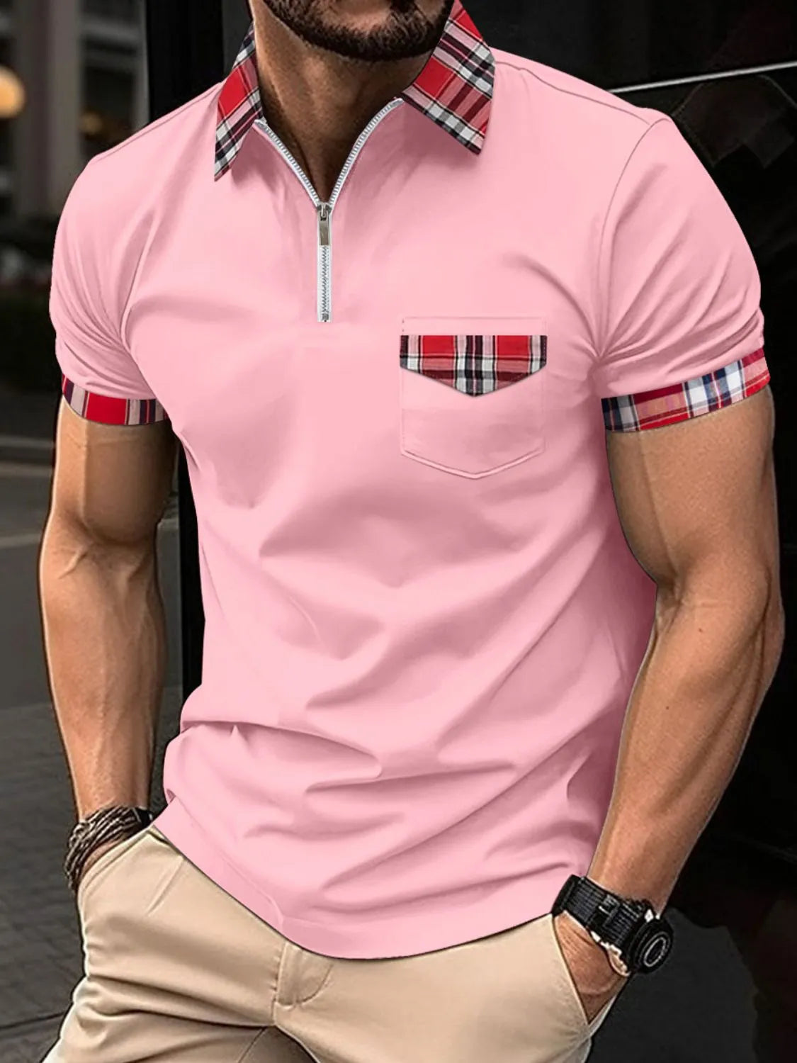 Zip Collar Polo Short Sleeve