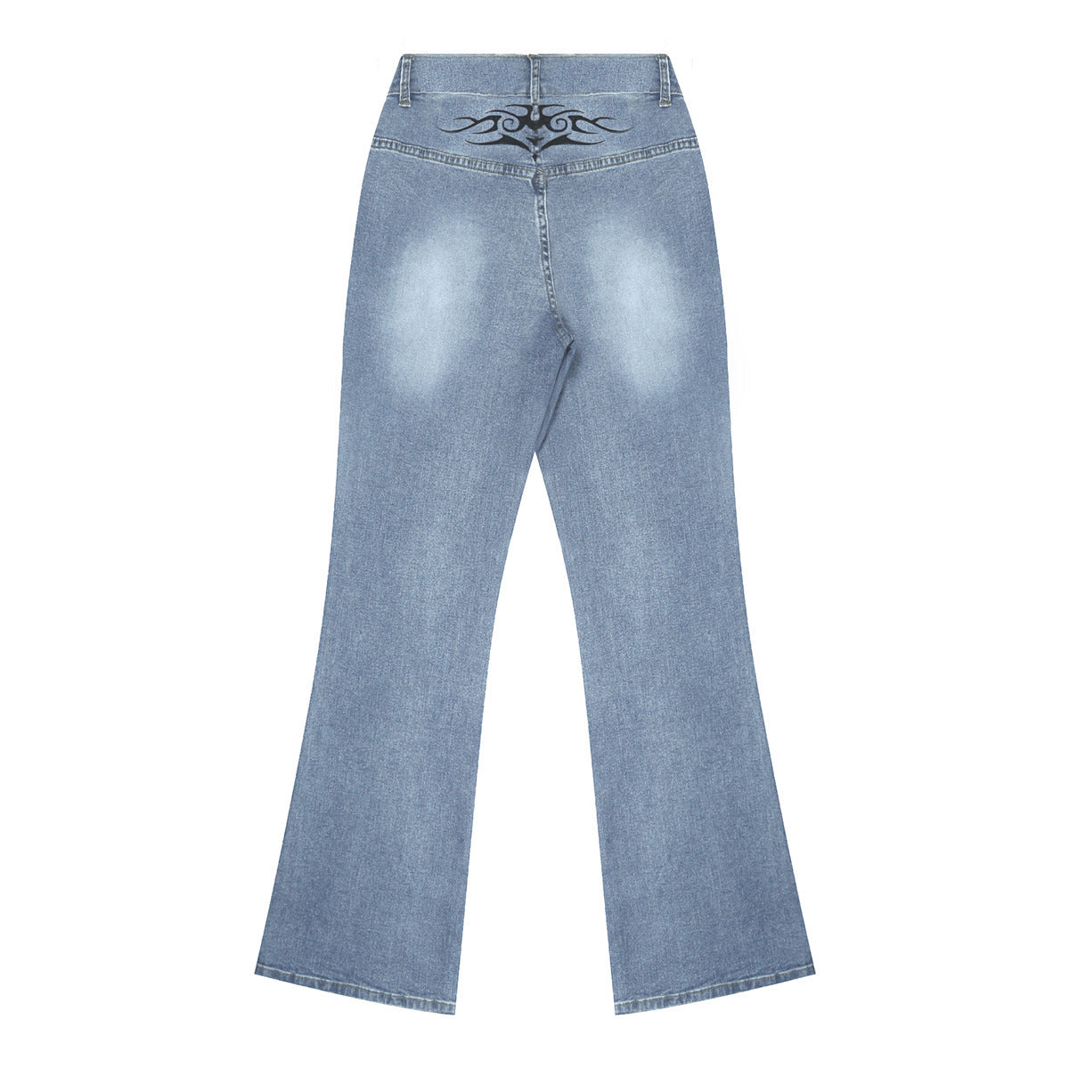 Denim Jeans With A Personalized Street-Style Retro Hip-hop Print
