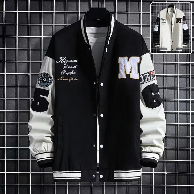 Varsity Casual Letter Number Button Down Streetwear Jacket