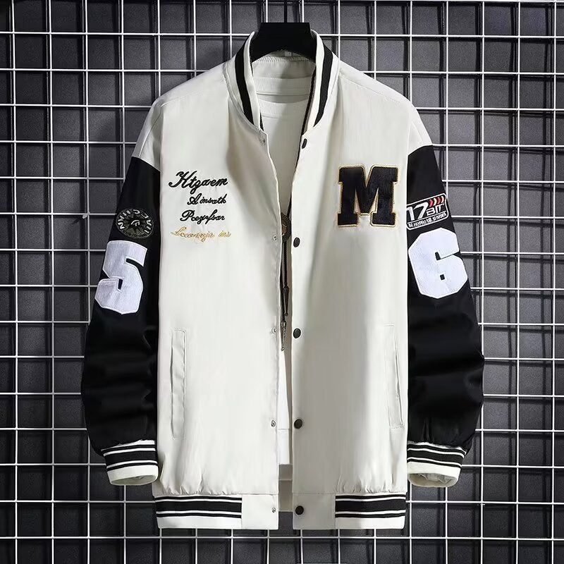 Varsity Casual Letter Number Button Down Streetwear Jacket