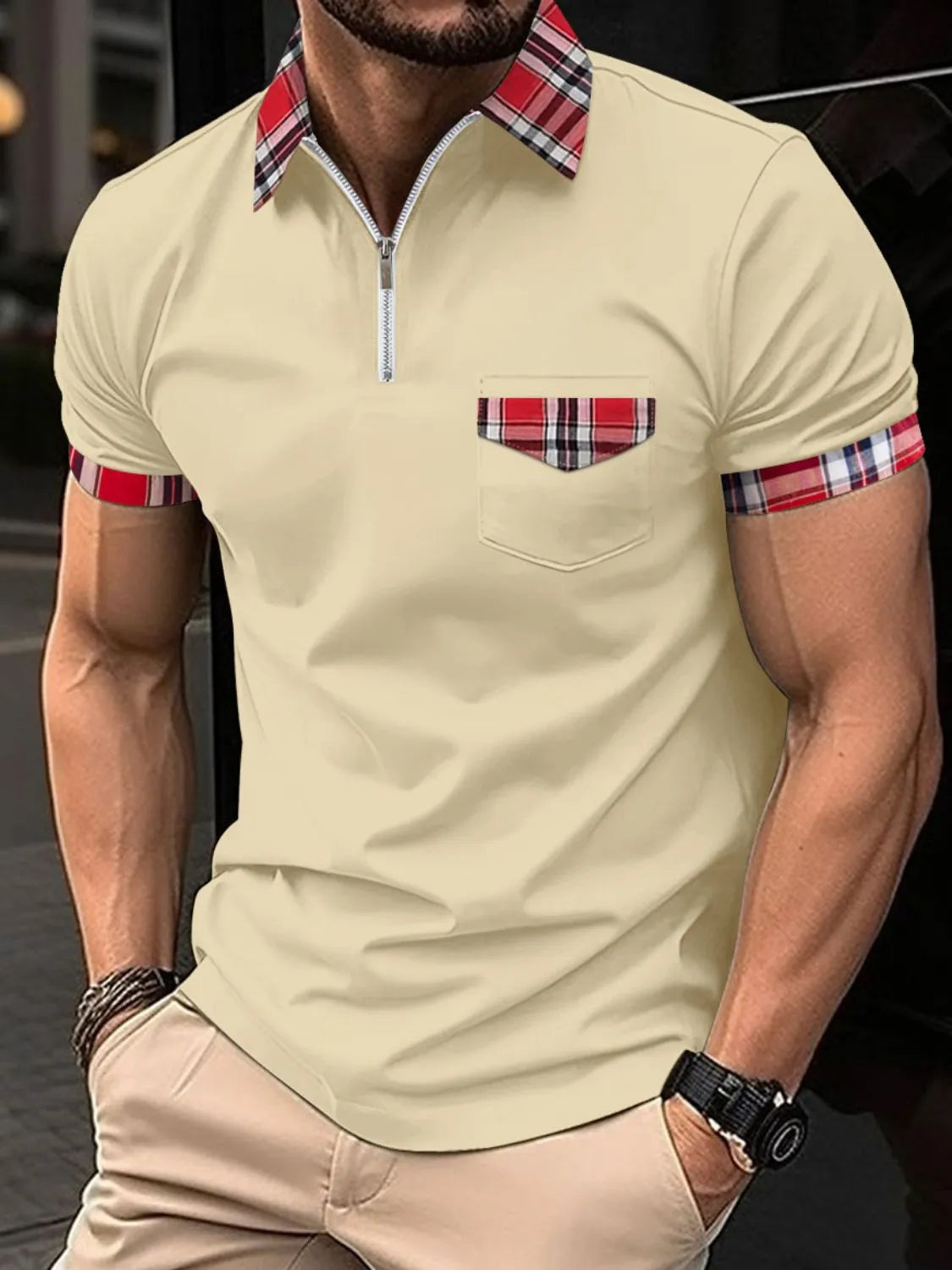 Zip Collar Polo Short Sleeve