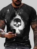 Plus Size Skull Ace of Spades Graphic T-Shirt
