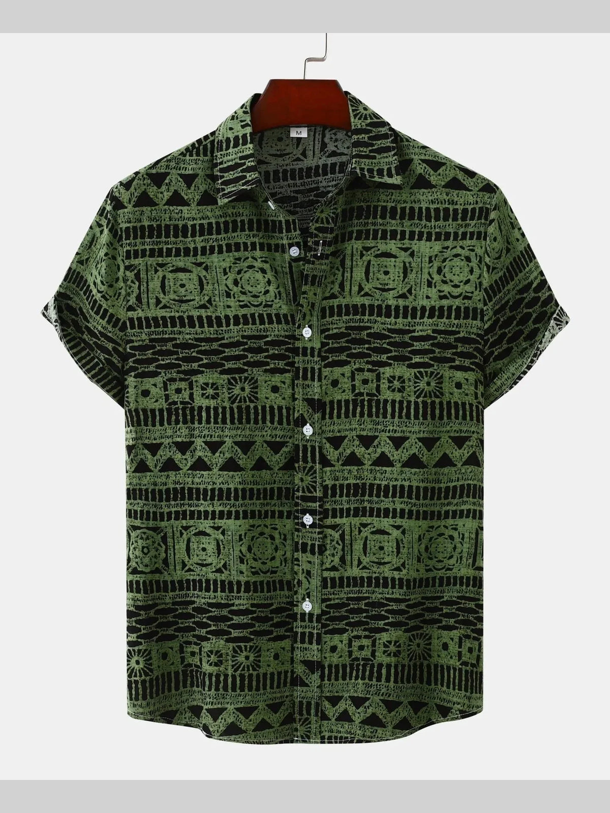 Printed Button Up Short Sleeve Shirt