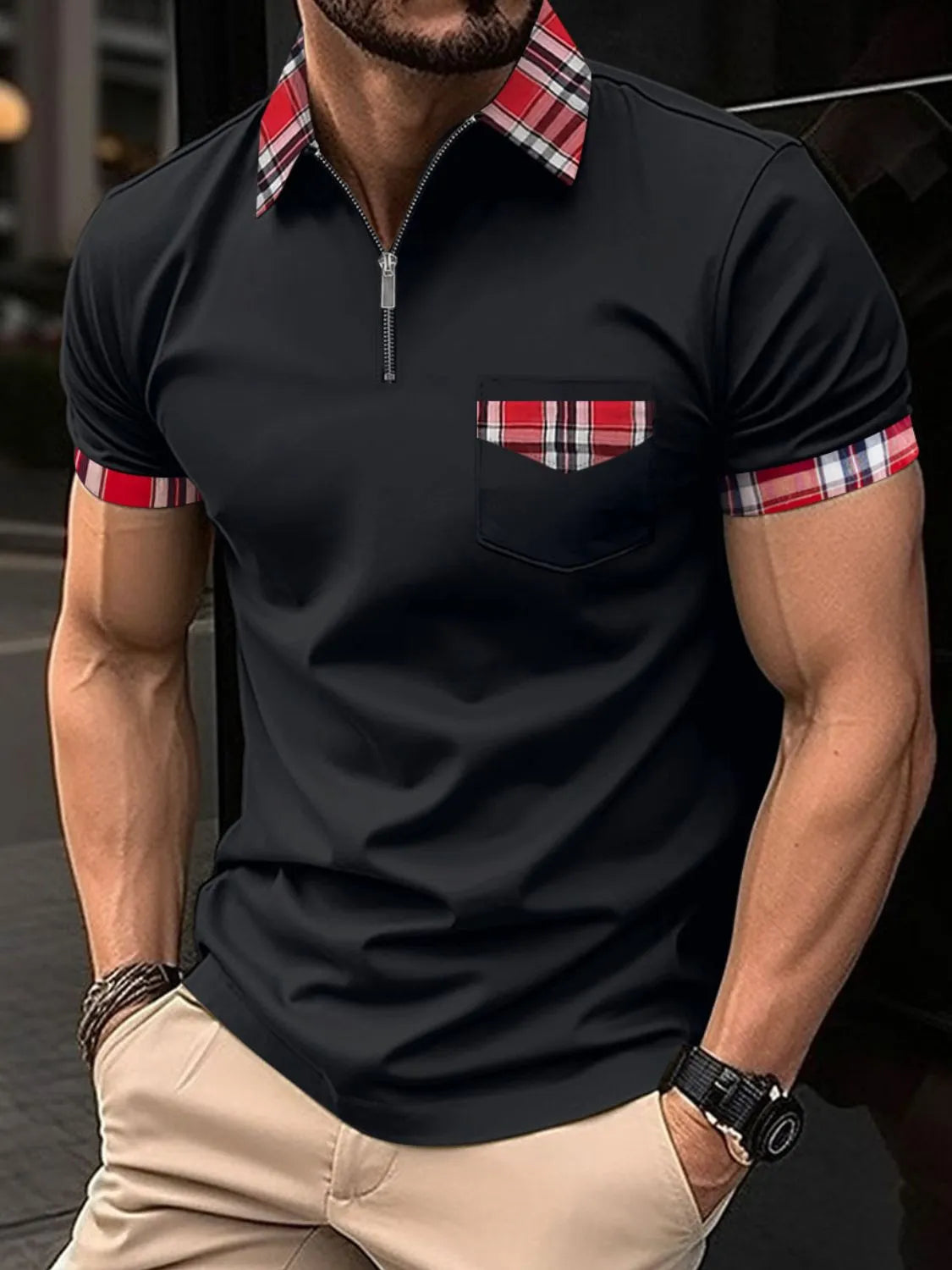 Zip Collar Polo Short Sleeve
