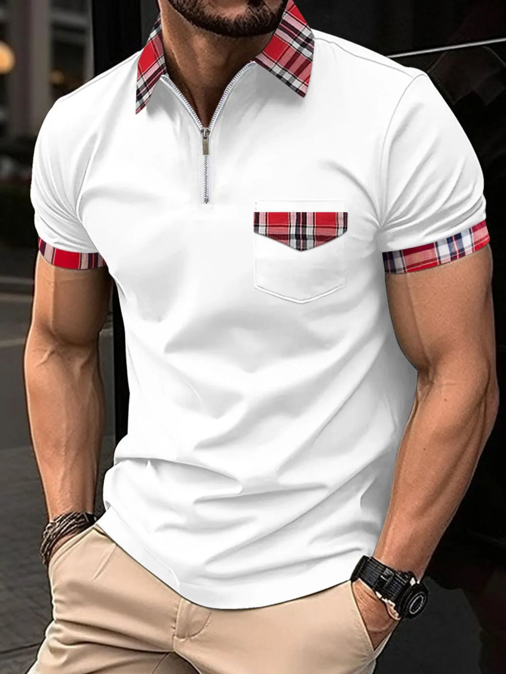 Zip Collar Polo Short Sleeve