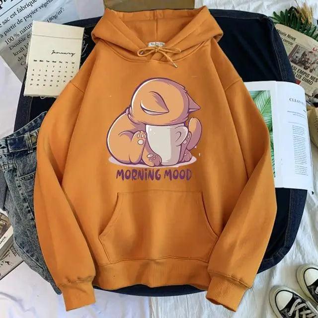 New Hoody Cat Cartoon Print