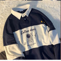 Polo Collar Oversized Letter Print Sweatshirt Long Sleeve