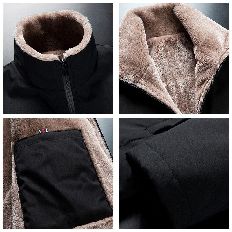 Warm Comfortable Men Winter Windproof Warm Thick Fleece Jacket Men